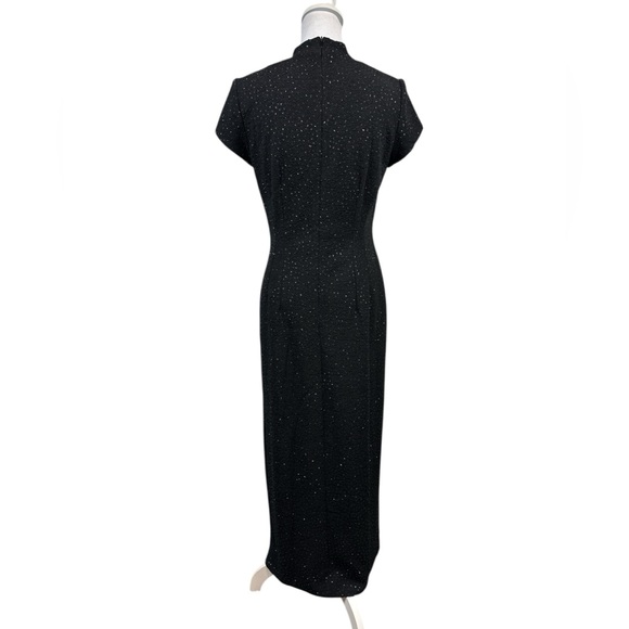 Vintage 90s David Warren New York Elegant Dress Raised Studded Details Size 8 - Picture 6 of 12